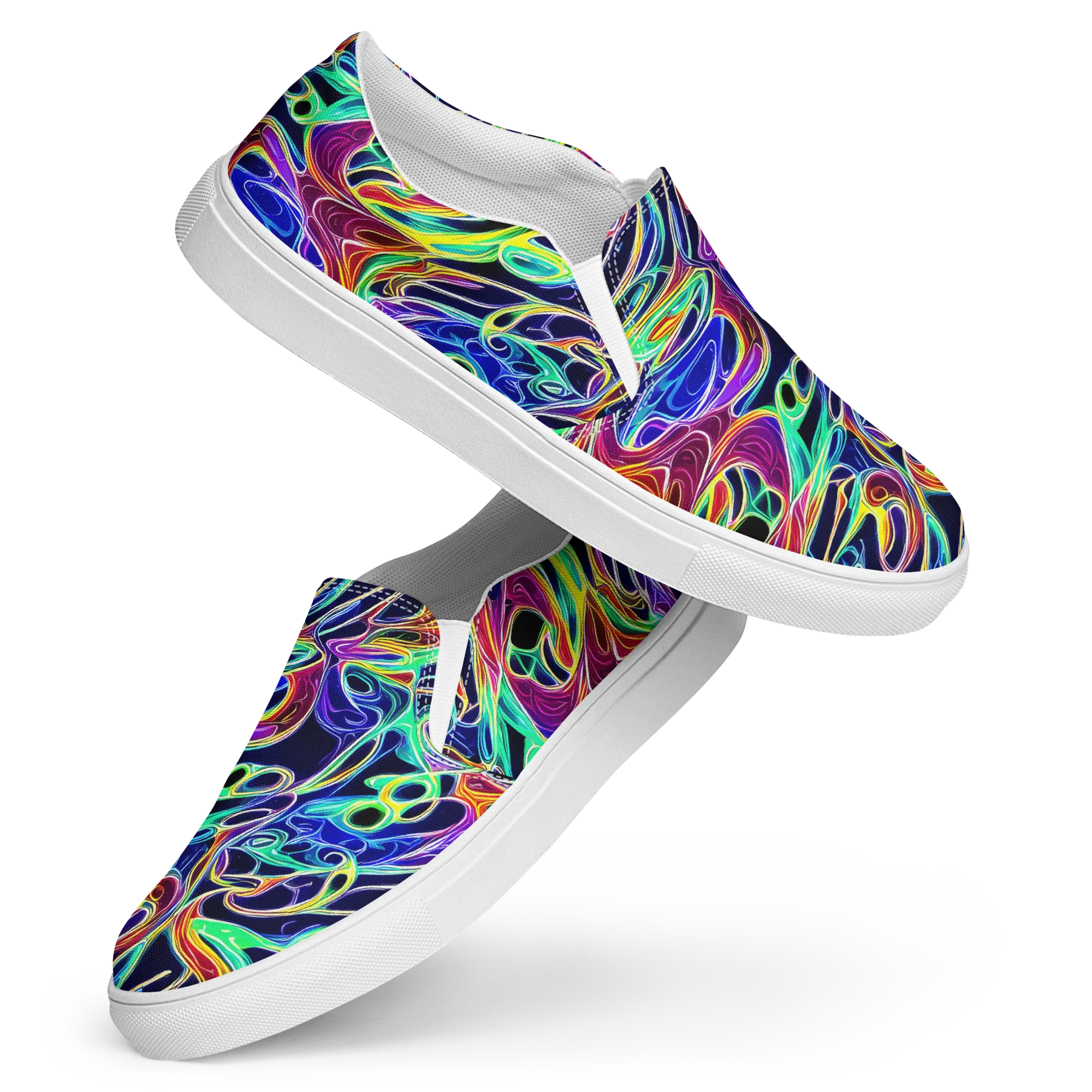 Electric Currents on Women's Slip-On Canvas Shoes — Front