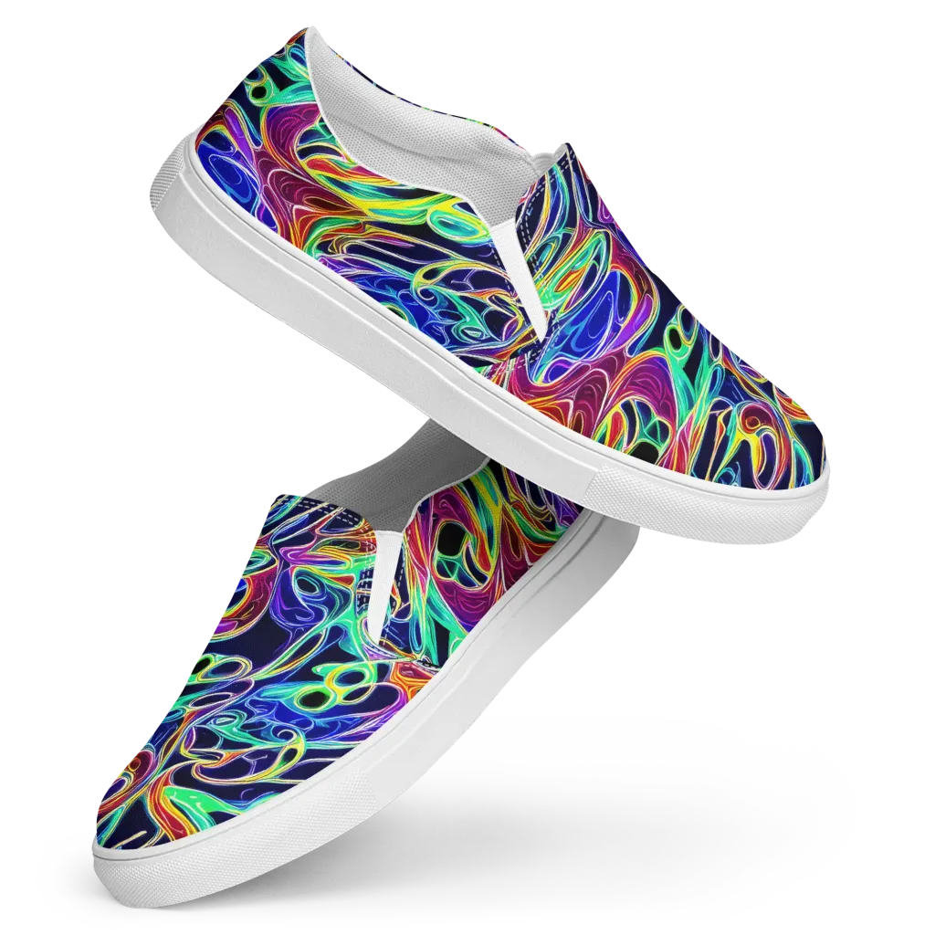 Electric Currents on Women's Slip-On Canvas Shoes — Front