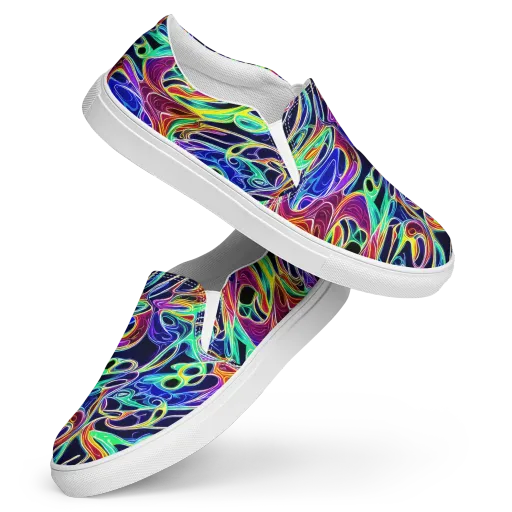 Electric Currents on a Women's Slip-On Canvas Shoes