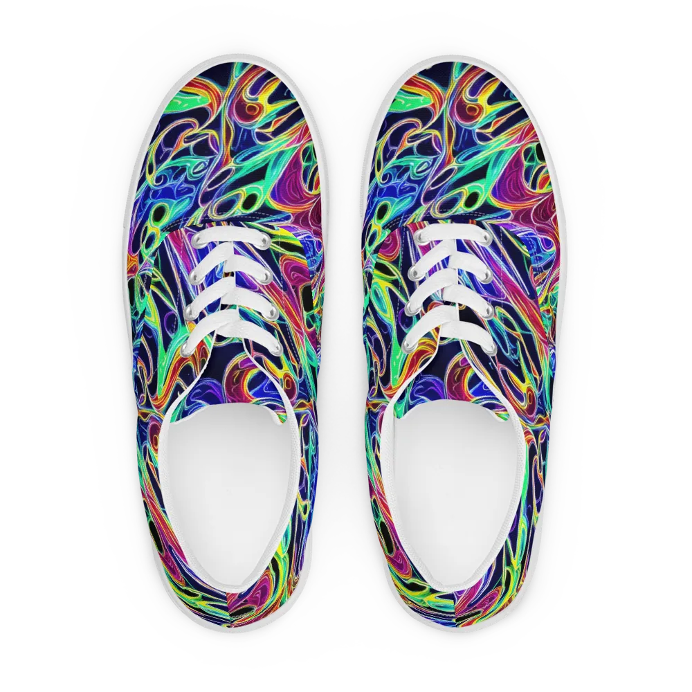 Electric Currents on Men's Lace-Up Canvas Shoes — Front