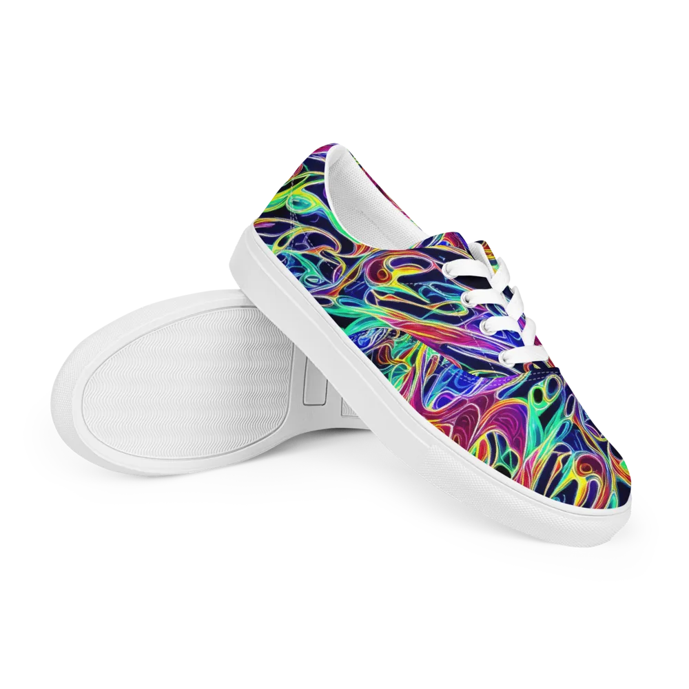 Electric Currents on Men's Lace-Up Canvas Shoes — Right Front