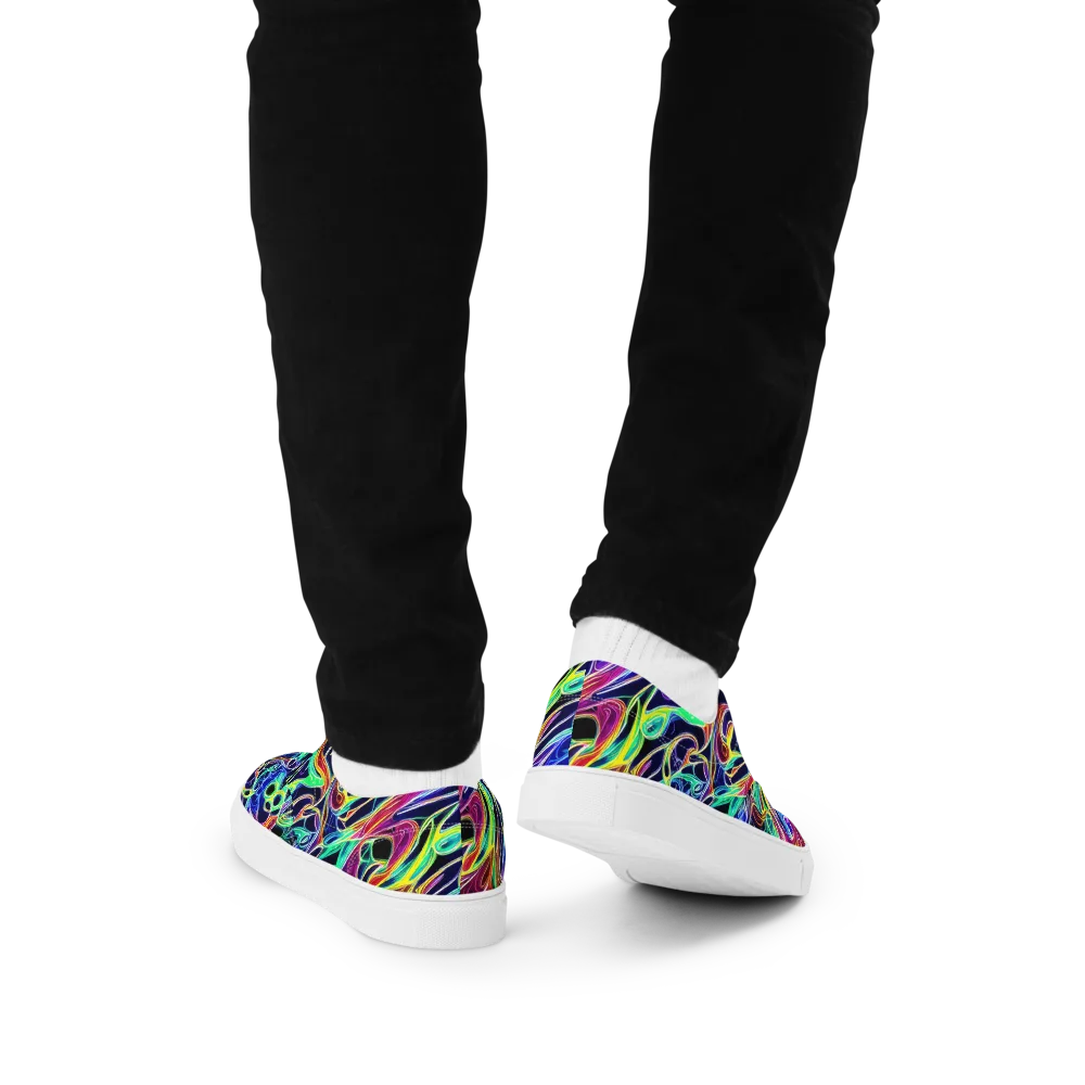 Electric Currents on Men's Lace-Up Canvas Shoes — Back