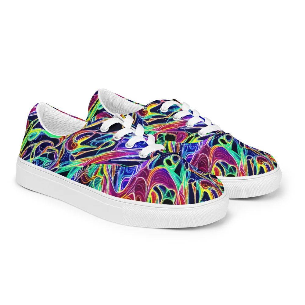 Electric Currents on Men's Lace-Up Canvas Shoes — Right Front
