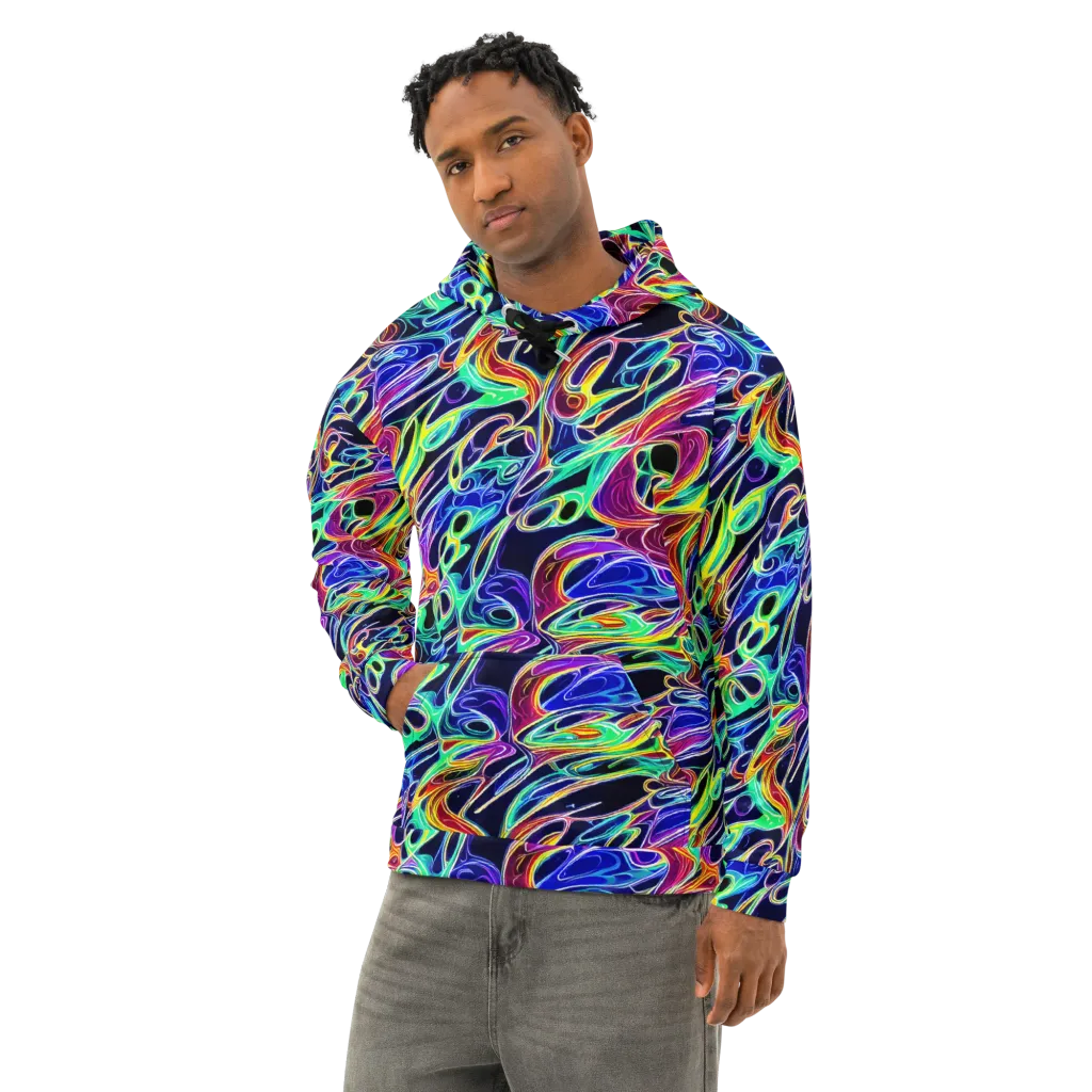 Electric Currents on Cotton Hoodie — Left Front
