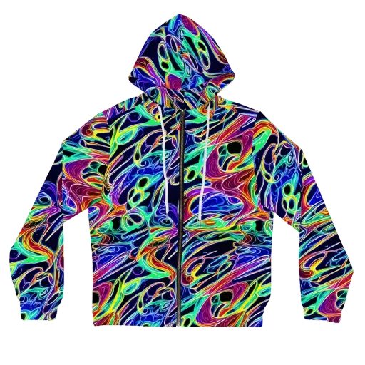 Electric Currents on a Women's Full-Zip Hoodie