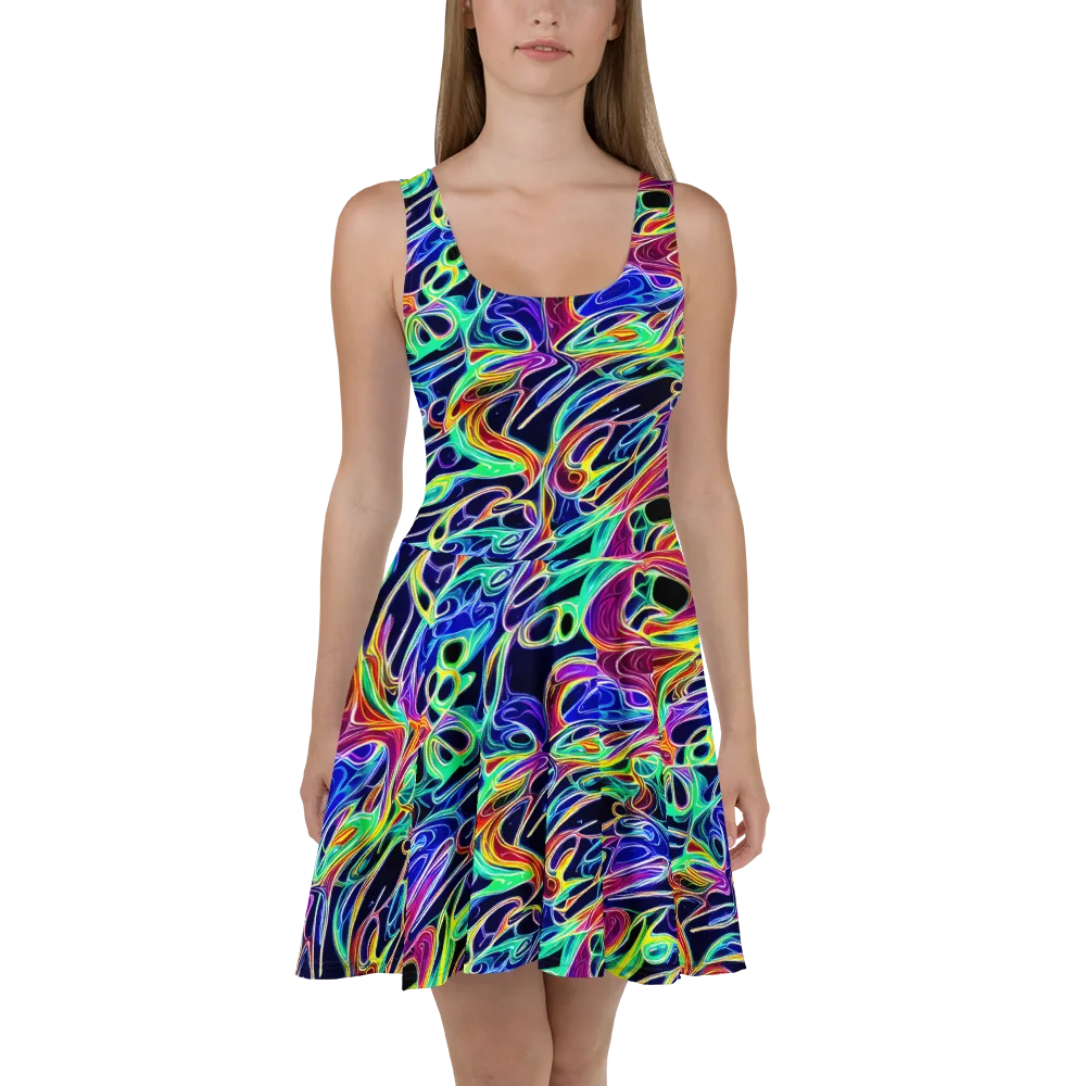 Electric Currents on Skater Dress — Front