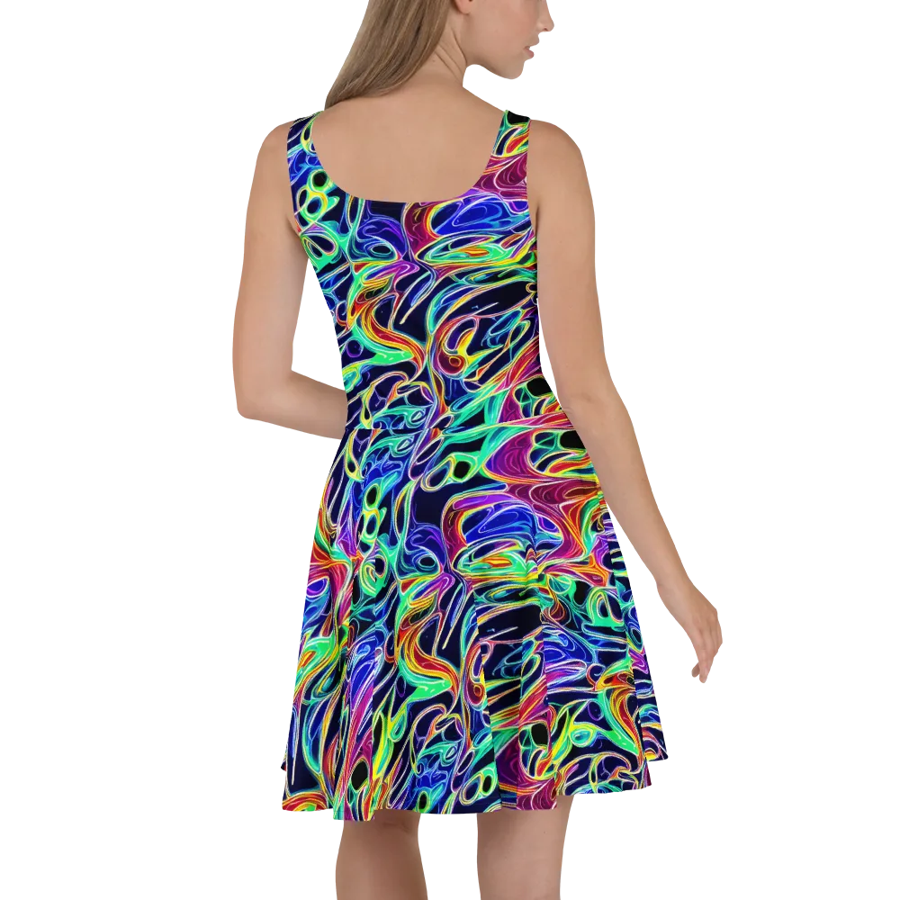 Electric Currents on Skater Dress — Back