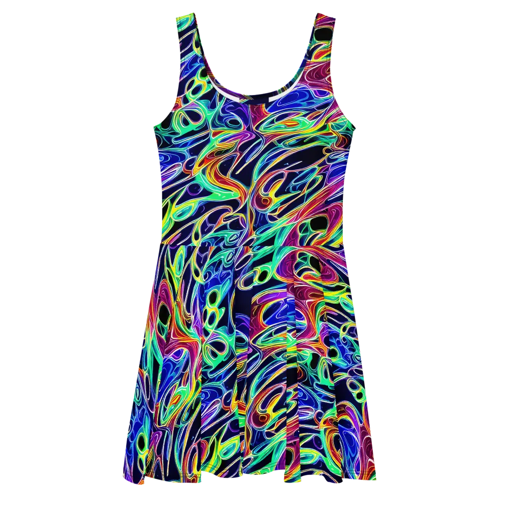 Electric Currents on Skater Dress — Front
