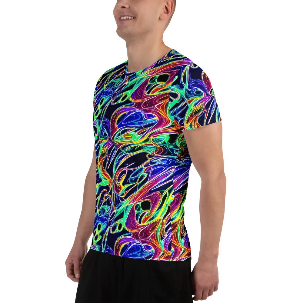 Electric Currents on Men's Athletic T-Shirt — Left