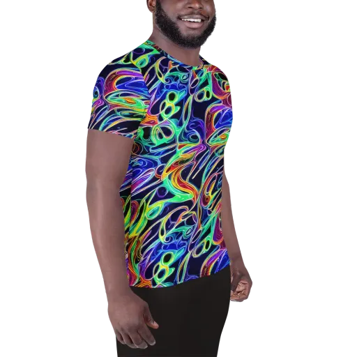 Electric Currents on a Men's Athletic T-Shirt