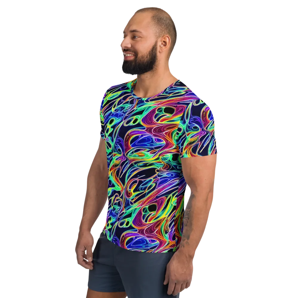 Electric Currents on Men's Athletic T-Shirt — Left