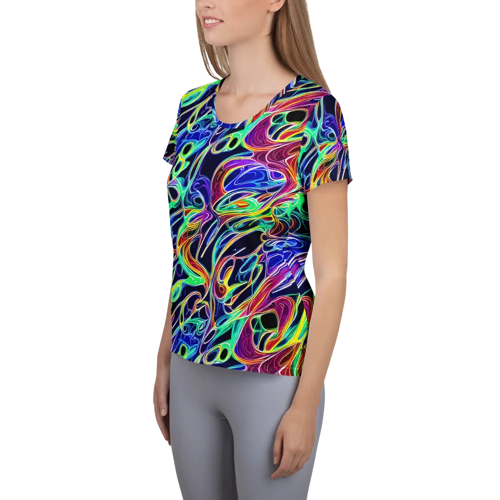 Electric Currents on Women's Athletic T-Shirt — Left