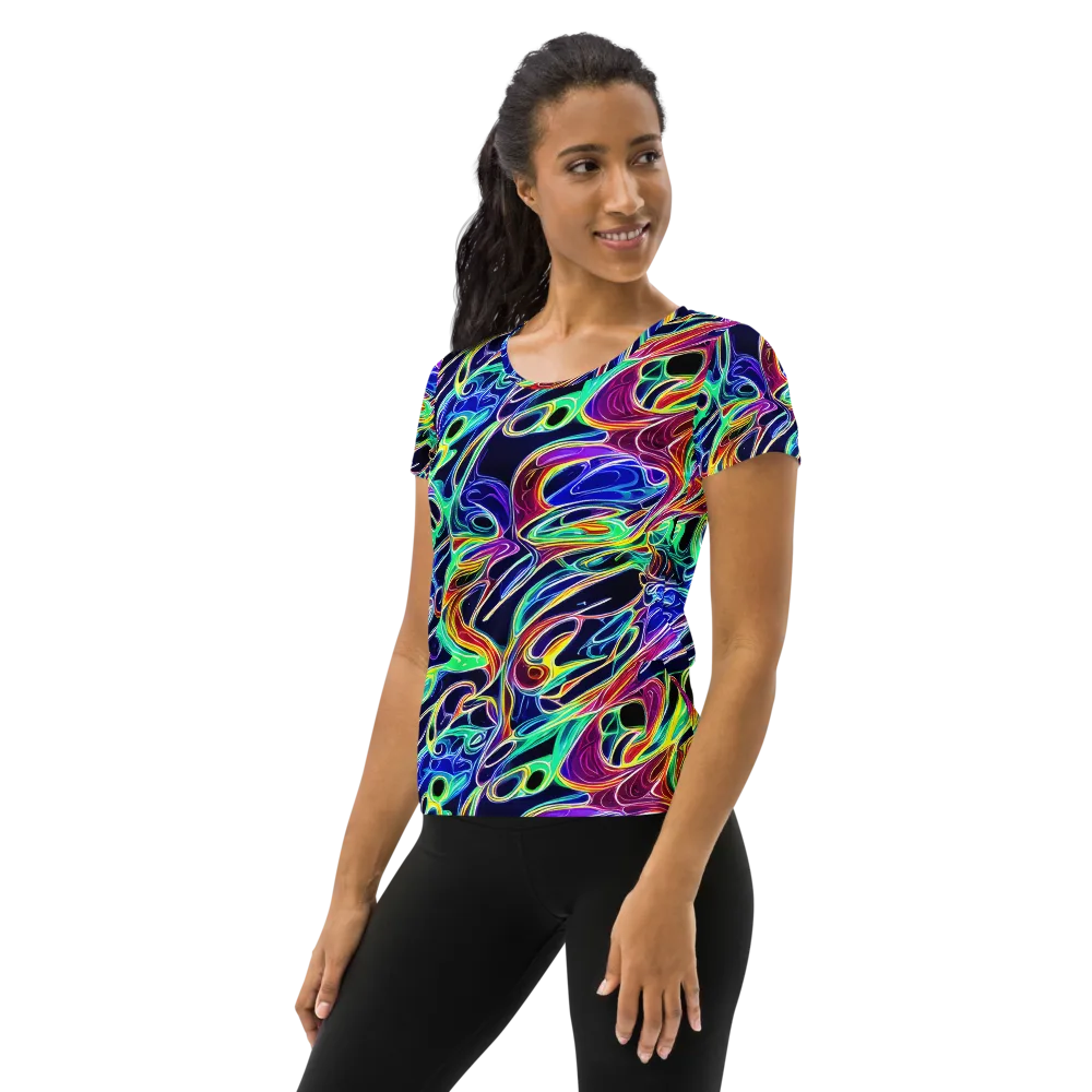 Electric Currents on Women's Athletic T-Shirt — Left