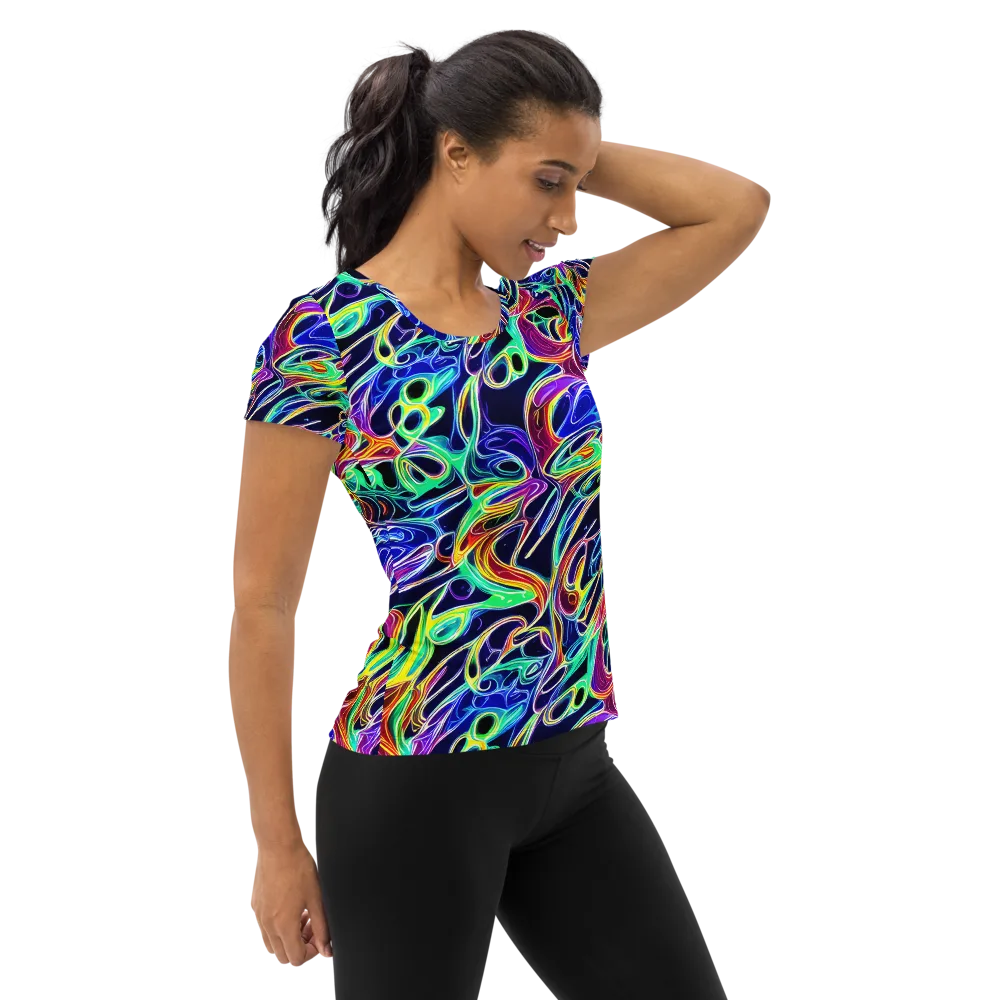 Electric Currents on Women's Athletic T-Shirt — Right