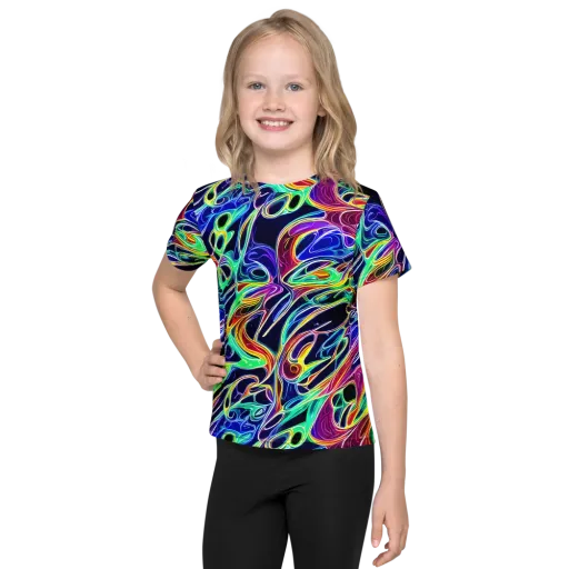 Electric Currents on a Kids Crew Neck T-Shirt