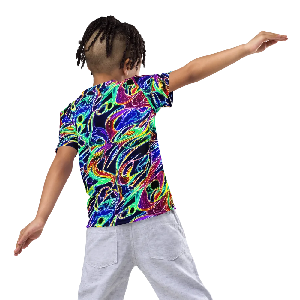 Electric Currents on Kids Crew Neck T-Shirt — Back