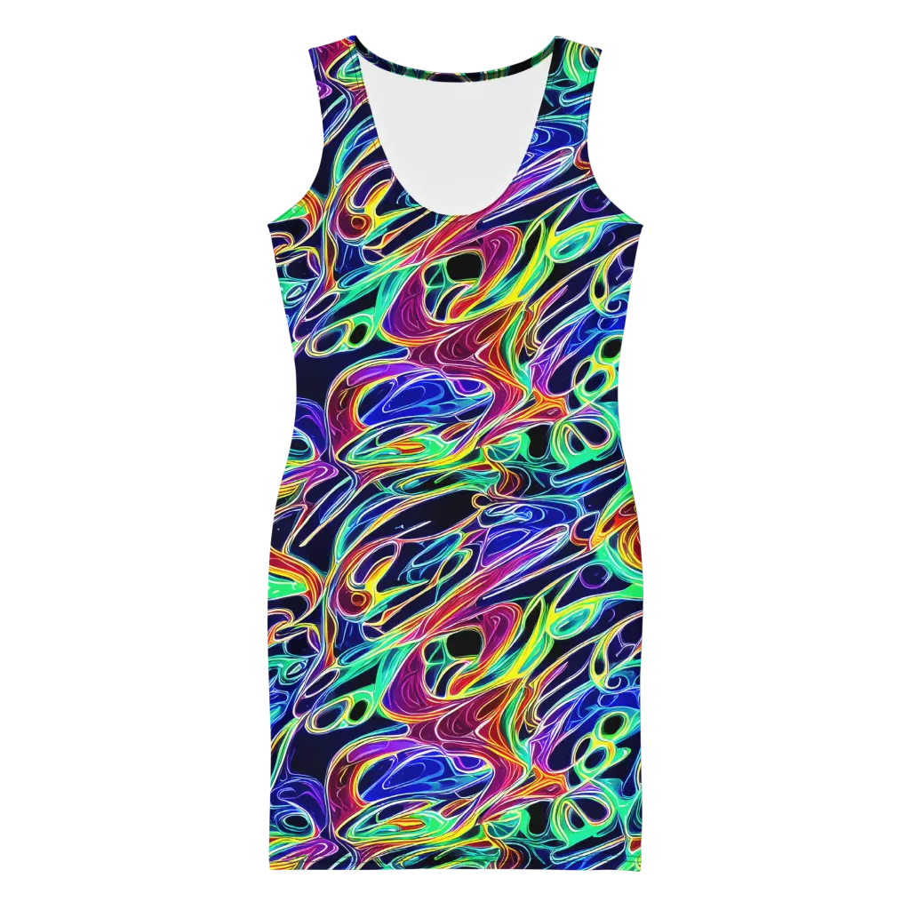 Electric Currents on Bodycon Dress — Front