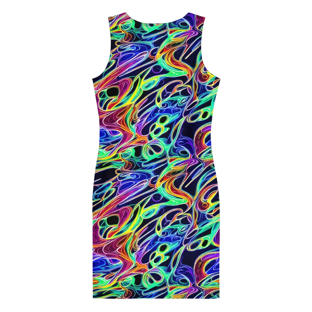 Electric Currents on Bodycon Dress — Back
