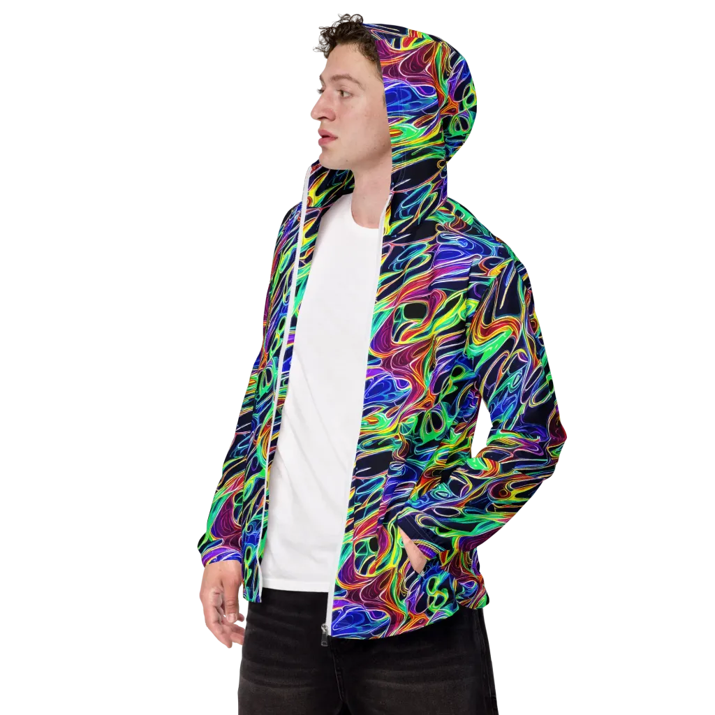 Electric Currents on Men's Windbreaker — Left Front