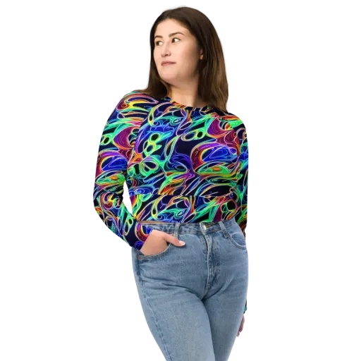 Electric Currents on a Long Sleeve Crop Top