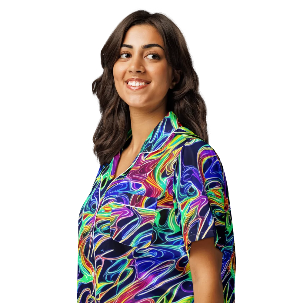 Electric Currents on Women's Short Sleeve Pajama Top — Left Front