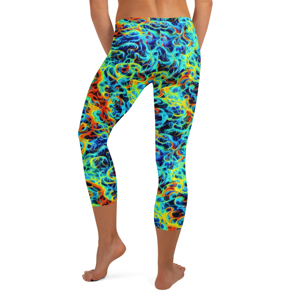 Liquid Frequency on Capri Leggings — Back