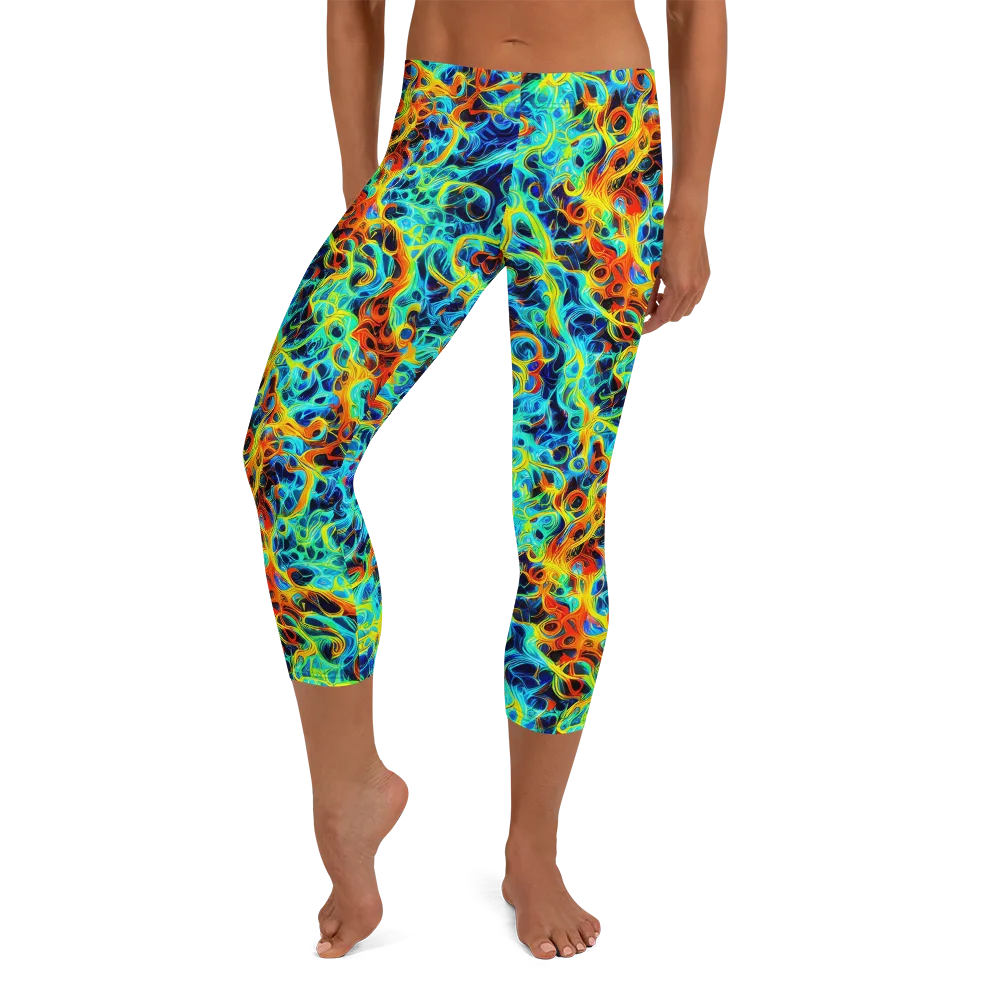 Liquid Frequency on Capri Leggings — Front