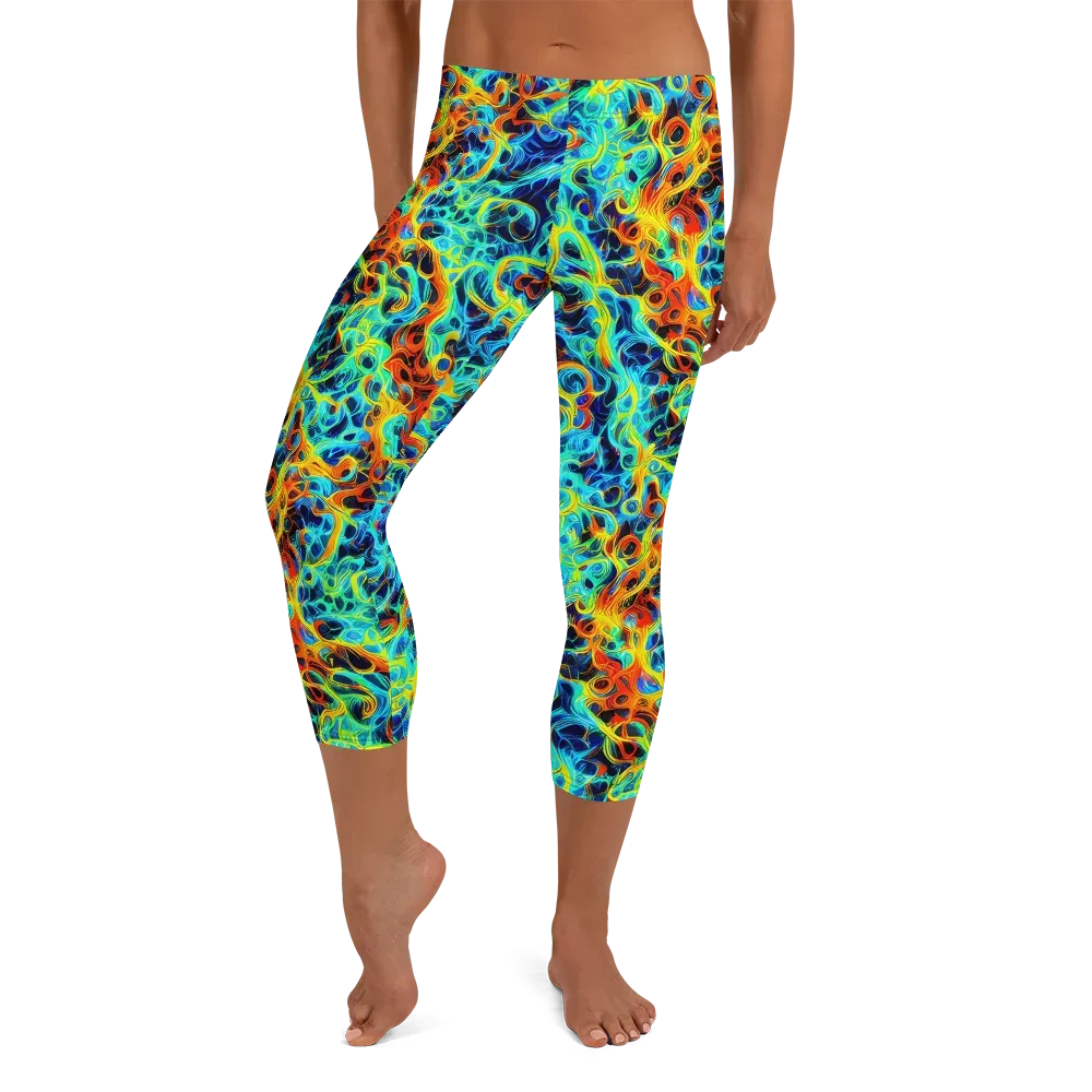 Liquid Frequency on Capri Leggings — Front