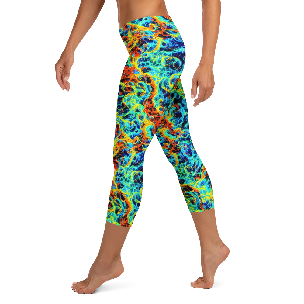 Liquid Frequency on Capri Leggings — Left