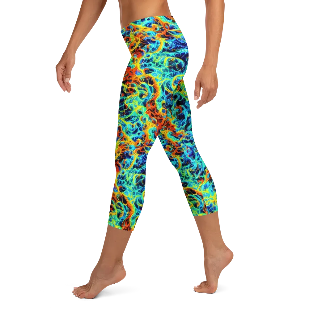 Liquid Frequency on Capri Leggings — Left