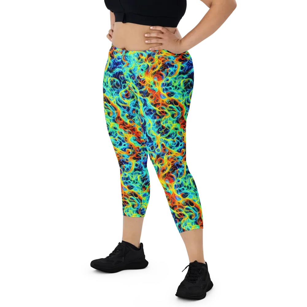 Liquid Frequency on Capri Leggings — Front
