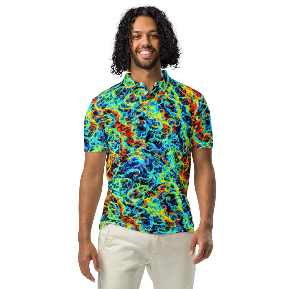 Liquid Frequency on Men's Slim Fit Polo Shirt — Front