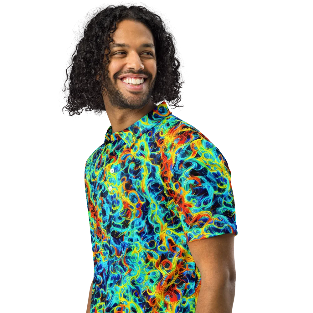 Liquid Frequency on Men's Slim Fit Polo Shirt — Left Front