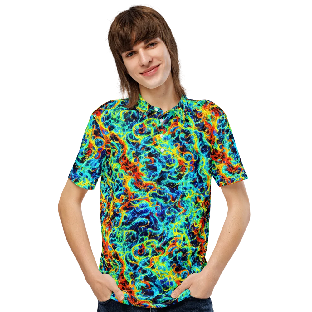 Liquid Frequency on Men's Slim Fit Polo Shirt — Front