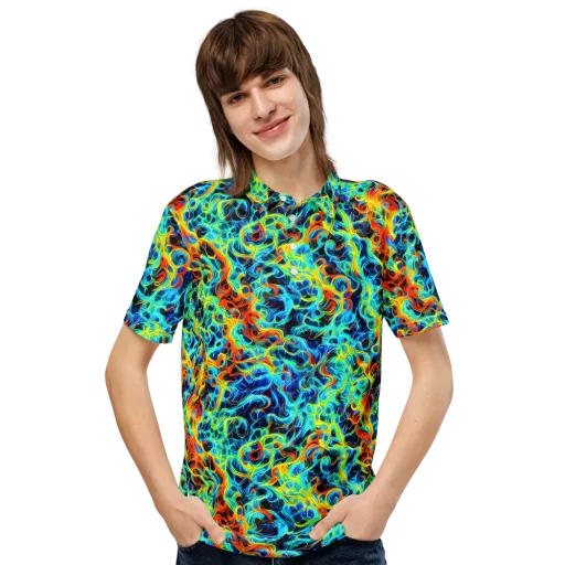 Liquid Frequency on a Men's Slim Fit Polo Shirt