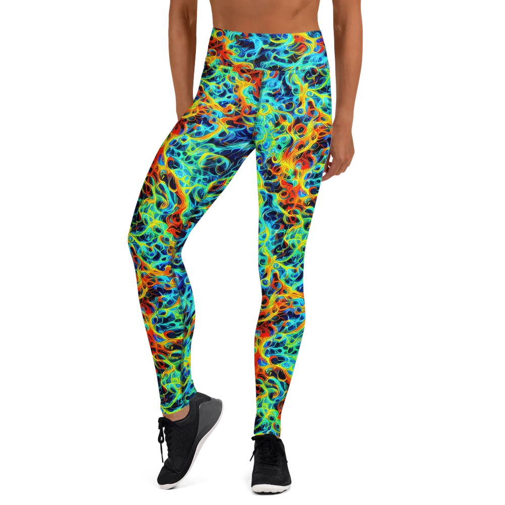 Liquid Frequency on Yoga Leggings — Front