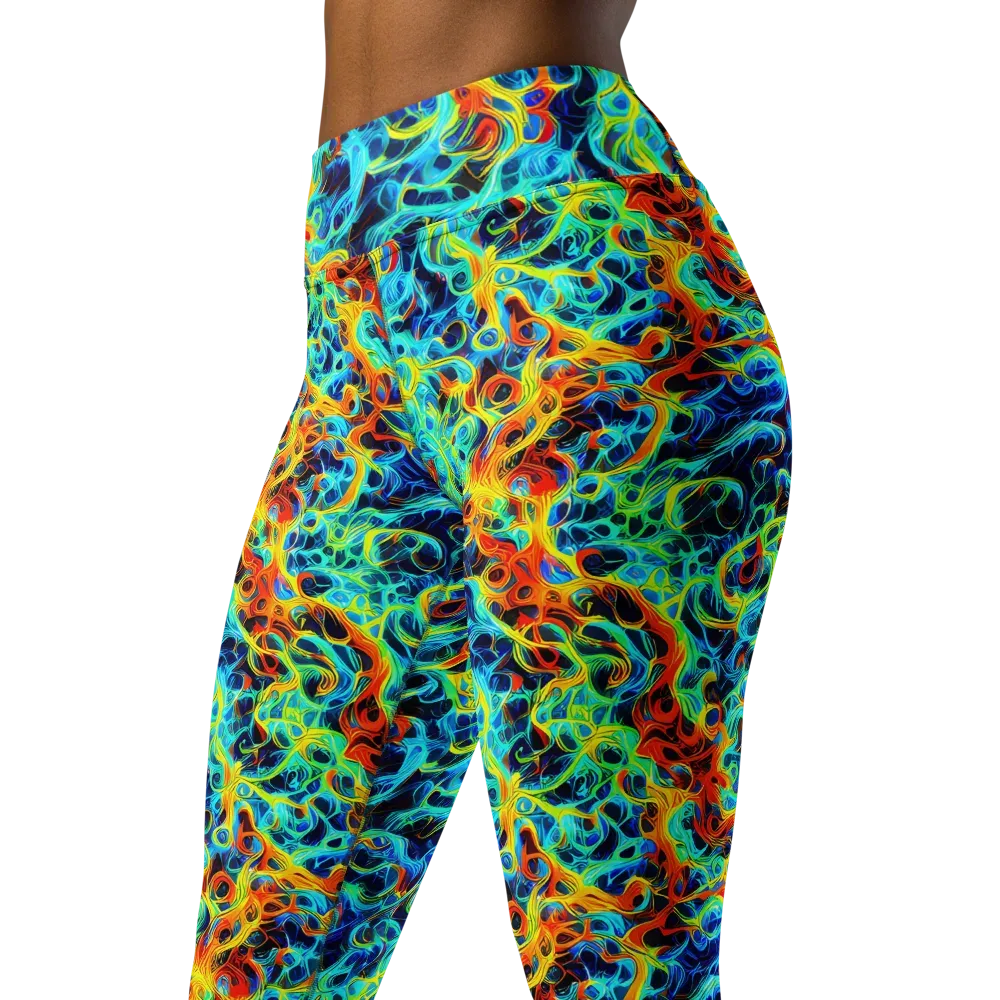 Liquid Frequency on Yoga Leggings — Left Front