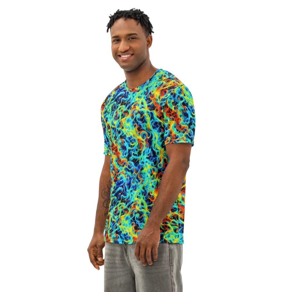 Liquid Frequency on Men's Cotton Crew Neck T-Shirt — Left Front
