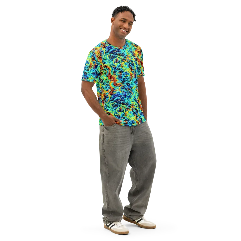 Liquid Frequency on Men's Cotton Crew Neck T-Shirt — Right Front