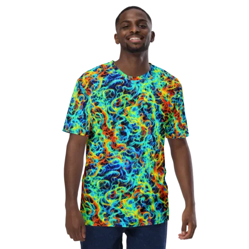 Liquid Frequency on a Men's Crew Neck T-Shirt
