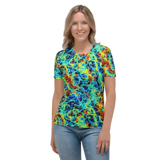 Liquid Frequency on a Women's Crew Neck T-Shirt