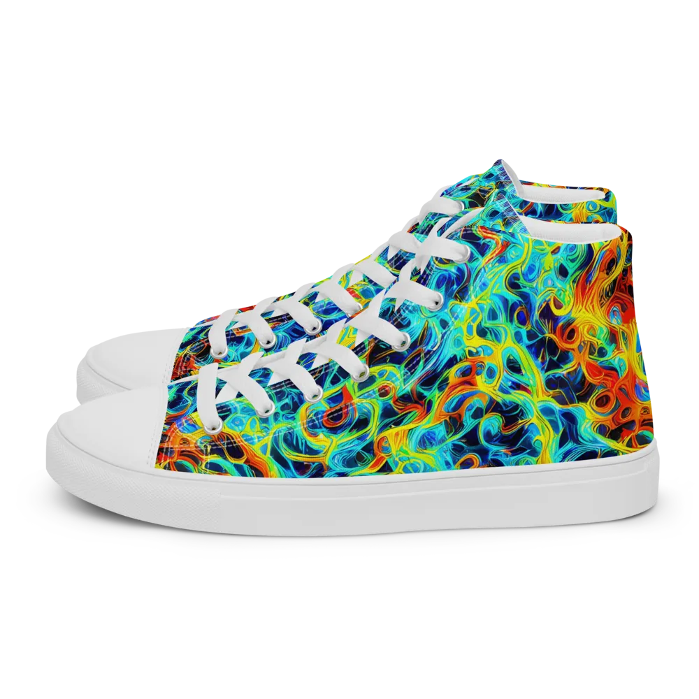 Liquid Frequency on Women's High Top Canvas Shoes — Left