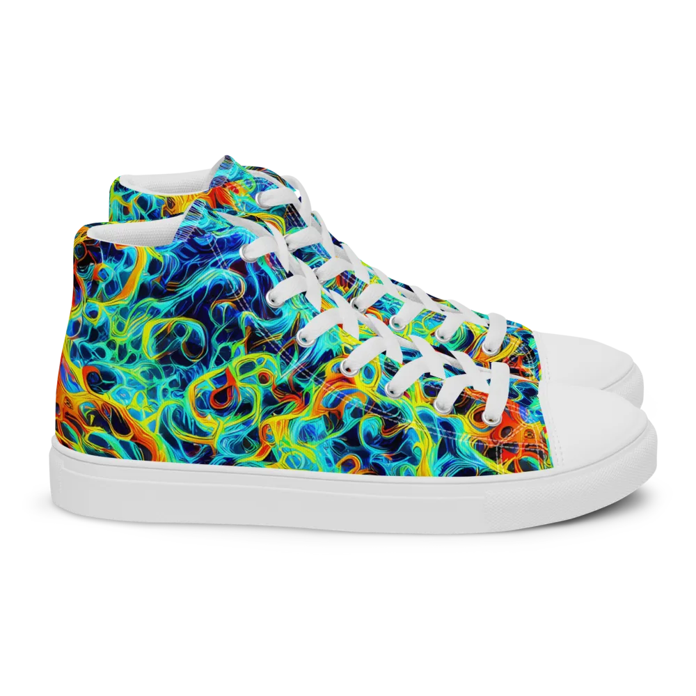 Liquid Frequency on Women's High Top Canvas Shoes — Right