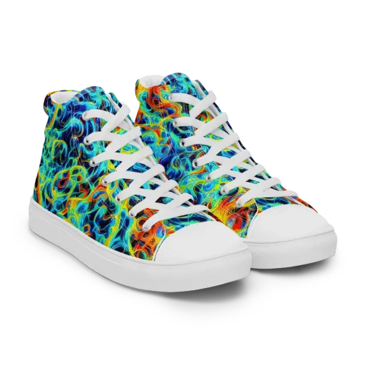 Liquid Frequency on a Women's High Top Canvas Shoes