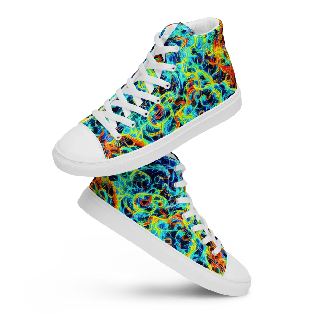 Liquid Frequency on Women's High Top Canvas Shoes — Front