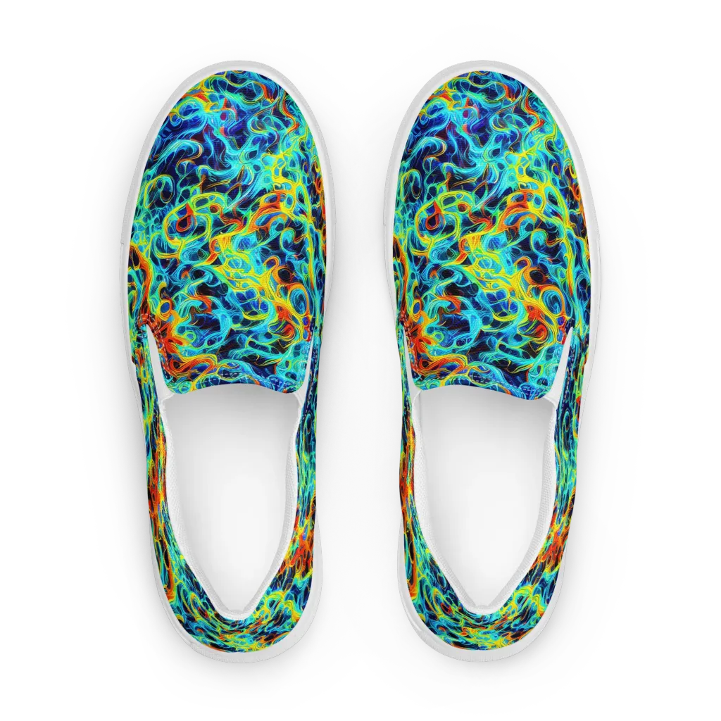 Liquid Frequency on Men's Slip-On Canvas Shoes — Front