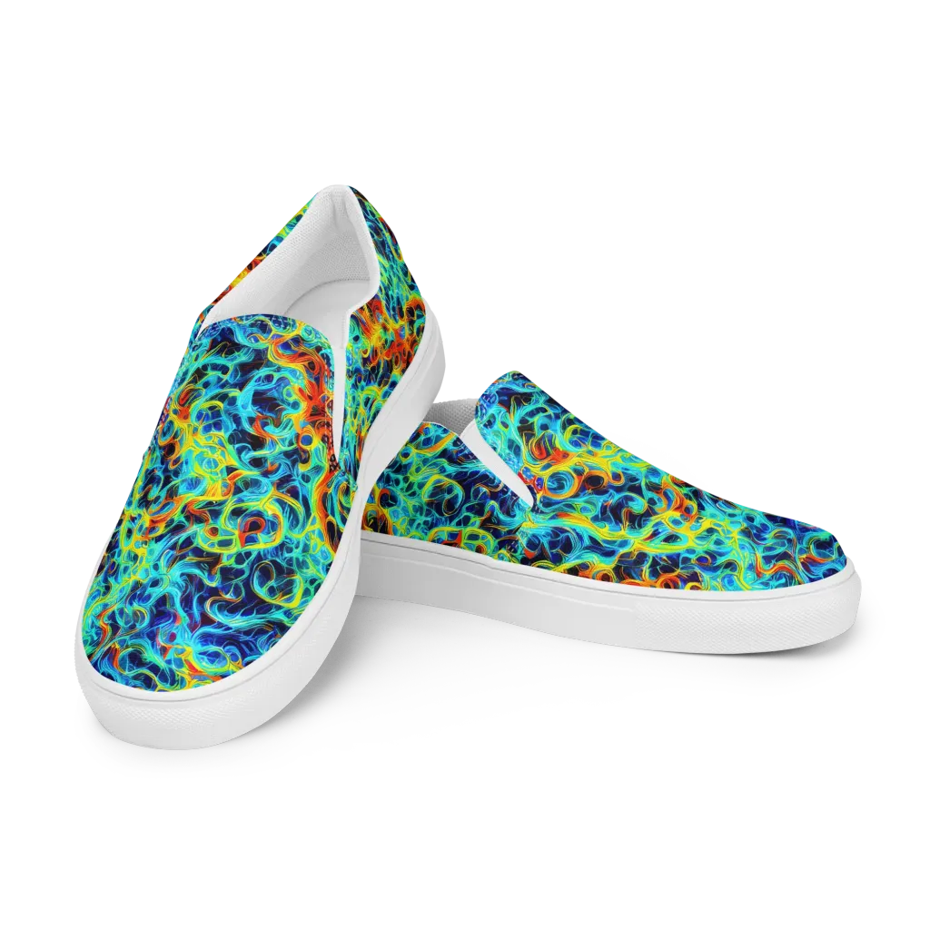 Liquid Frequency on Men's Slip-On Canvas Shoes — Left Front