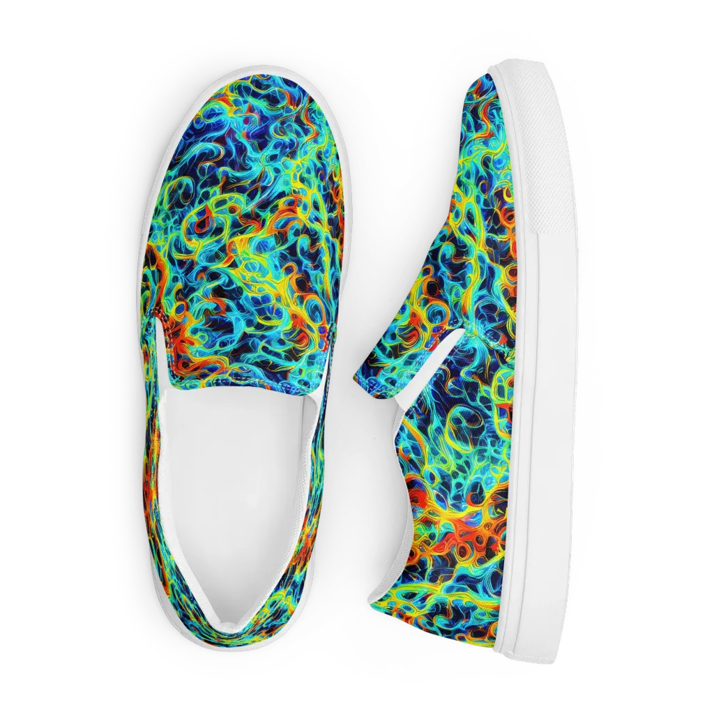 Liquid Frequency on Men's Slip-On Canvas Shoes — Front