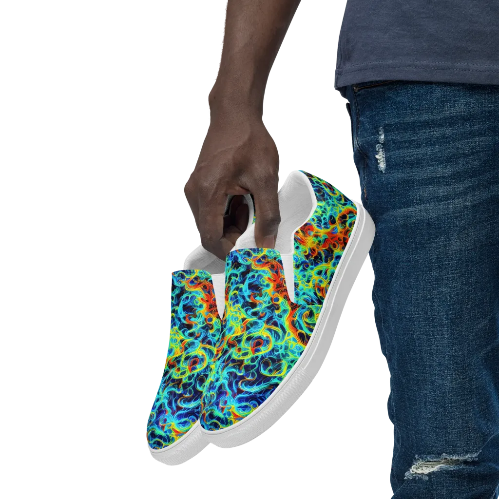 Liquid Frequency on Men's Slip-On Canvas Shoes — Left Front