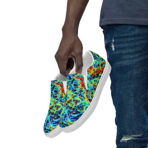 Liquid Frequency on a Men's Slip-On Canvas Shoes